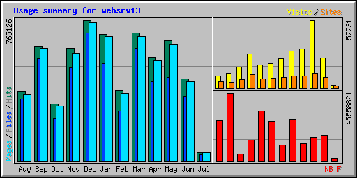 Usage summary for websrv13